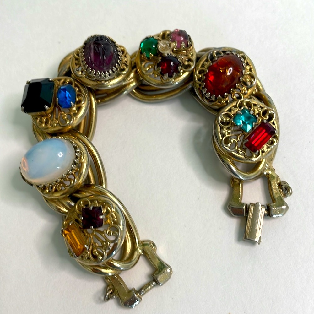 Dragon Breath Designer Big Chunky Bracelet, Rare Find Double Links Unsigned